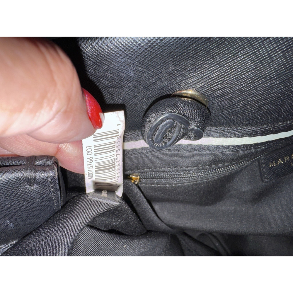 Marc Jacobs Logo Shopper Tote Bag East/West Leather Shadow Black - Picture 12 of 14